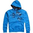 Fox Racing Deactivate Front Fleece Men's Hoody Zip Fashion Sweatshirt/Sweater w/ Free B&F Heart Sticker Bundle - Electric Blue