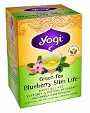 Yogi Green Tea Blueberry Slim Life, Herbal Tea Supplement, 16-Count Tea Bags (Pack of 6)