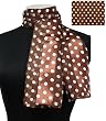 Scarf Brown Ivory Polka Dot Print Oblong 13"x60"