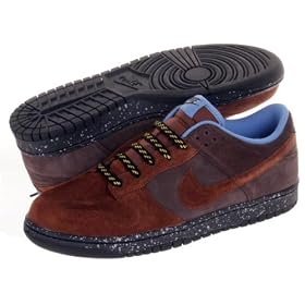 NIKE Dunk Low Mens Basketball Skate Shoes Sneakers Suede Brown/Blue