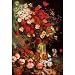 Professionally Framed Vincent Van Gogh Vase with Poppies Cornflowers Peonies and Chrysanthemums Art Print Poster - 11x17 with RichAndFramous Black Wood Frame