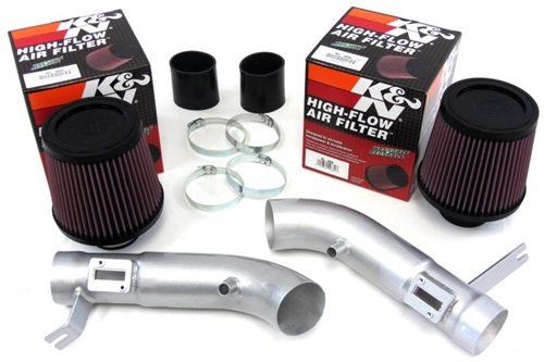 08-13 Infiniti G37 3.7L V6 SILVER Dual Shortram Air Intake Kit w/ K&N FIlter Short Ram 09 10 11 12