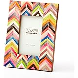Two's Company Tozai Spectrum Photo Frame in Bone and Sheesham Wood, 4 by 6-Inch