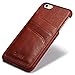 iPhone 6 leather case, Icarercase Premium iPhone 6s Genuine Leather Case Slim Style with 3 Card Slots, Vintage Back Cover for Apple iPhone 6 4.7 Inch in Leather (Brown)