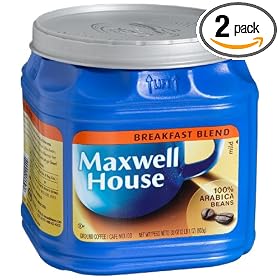 Maxwell House Breakfast Blend (Mild) Ground Coffee, 33-Ounce Plastic Jugs (Pack of 2)
