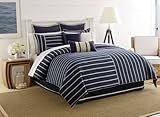 Nautica Ocean Ridge Comforter Set, Queen, Navy