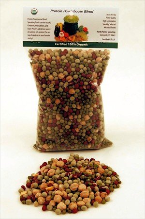 1 Lb Protein Powerhouse Sprouting Seed Mix - Certified Organic - 1 Lb. Re-sealable Bag -... by Garbanzo Beans