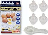 Easy Eggs Eggies Just Hard Boiled Eggs No Shell No Mess Set of 4 + FREE Egg Separator