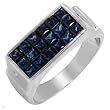 Superb Ring With 2.60ctw Precious Stones - Genuine Clean Diamonds and Sapphires Crafted in 18K White Gold. Total item weight 7.9g (Size 6.5)