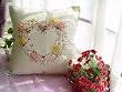 Handmade Ribbon Embroidery Flowers Linen cushion cover