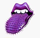 Rolling Stones - Purple Spikey Tongue on White Square - 2 3/4" Square Sticker
