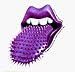 Rolling Stones - Purple Spikey Tongue on White Square - 2 3/4 Square Sticker