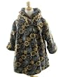 Corky And Company Girls Winter Coat Brown and Turquoise Flowers and Lace Wrap Swing