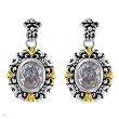 Earrings With 7.28ctw Cubic zirconia Beautifully Crafted in Black Enamel and 14K/925 Gold plated Silver. Total item weight 13g Length 31mm