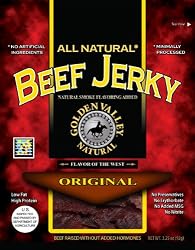 Golden Valley Natural Beef Jerky, Original, 3.25-Ounce Pouches (Pack of 8)