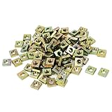 uxcell　四角ナット　機械ネジネットファスナー　M6x10x3mm　イエローの亜鉛メッキ　100個入り