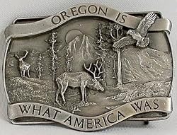 Oregon 3-D Pewter Belt Buckle