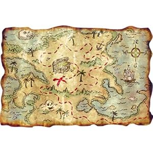 Plastic Treasure Map Party Accessory (1 count) (1/Pkg)