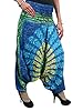 Alibaba Pants Boho Cotton Printed Gypsy Harem Belly Dance Gauchos (Blue)