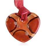 51QUDl5vbDL. SL160  Red Orange Heart Pendant Murano Glass