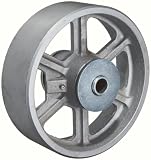 RWM Casters CIR-0825-12 8″ Diameter X 2-1/2″ Width Cast Iron Wheel with Straight Roller Bearing, 2000 lbs Capacity, 3/4″ Axle Diameter