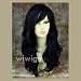 New Wonderful wavy Long Black Curly Wig Hair Wiwigs