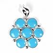 Silver Stone Pendants, Size: 52mm (2 inches)