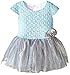 Nannette Little Girls' Dress Glitter Knit Top with Glittered Mesh Skirt