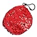 Round Magic Reversable Sequin Coin Purse Backpack Charm - Red