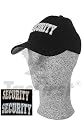 Baseball Leucht-Cap schwarz mit Stick "SECURITY" in wei&szlig;, leuchtend blau/rot