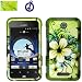 Cricket ZTE Score X500 Hawaiian Flower Vine on Green Design (B-HFL), Rubberized Coated Surface Impact Defender Hard Plastic Case Skin Cover Faceplate + Peace Charm and Strap Combo