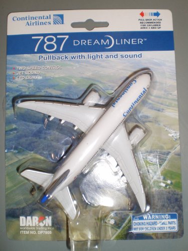 Boeing 787 Continental Airlines Toy W/ Light Sound