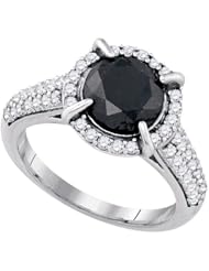 2.87CTW-BLACK DIA 2.12CT-CRD BRIDAL RING