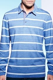 Blue Harbour Pure Cotton Birdseye Stripe Polo Shirt [T28-2412b-S]
