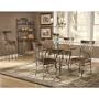 Hillsdale Montello 45-Inch 5-Piece Table Dining Set, Old Steel Finish with Brown Faux Leather, Set Includes 1-Table and 4-Chairs
