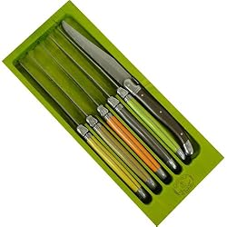 Jean Dubost Laguiole Natura Set of 6 Steak Knives in Box