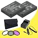 TWO PS-BLS1 Lithium Ion Replacement Batteries w/Charger + 40.5mm 3 Piece Filter Kit for Olympus Pen E-PL1 E-P2 Digital SLR Cameras DavisMAX Accessory EPL1 EP2 Bundle works w/ M. Zuiko Digital 14-42mm f/3.5-5.6 SLR Lens