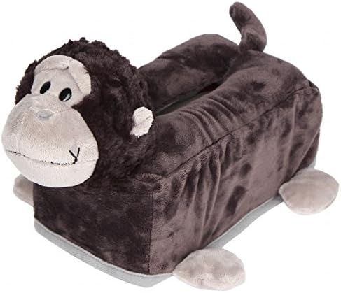 Flexibuy Cartoon Animal Design Plush Napkin Tissue Box Holder Cover (Gorilla)