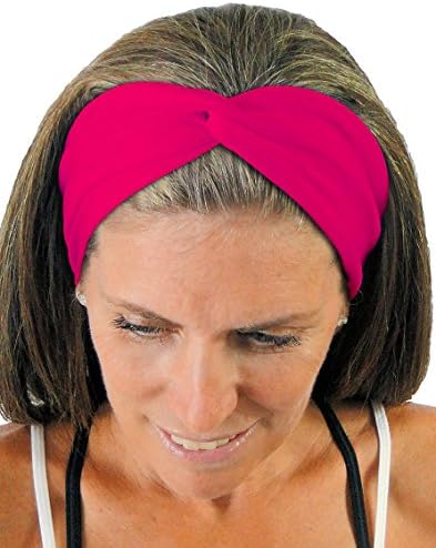 ice cream Fuchsia Pink «Knotted Twist» Yoga Headband: Perfect for Exercise, Play & Relaxation