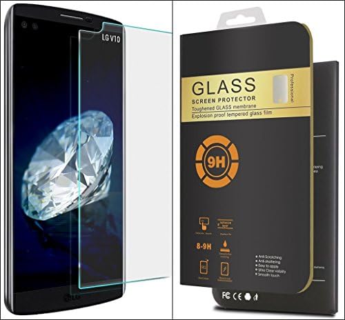 LG V10 Screen Protector, 2 Pack LYHBB® LG V10 Tempered Glass Screen Protector, 2.5D Round Edge 99% Clarity 0.2mm 9H Hardness Shatter-Proof Free, Glass Screen Protector for LG V10 - Lifetime Warranty