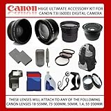 Huge 16GB Ultimate Lens Accessory Kit For Canon EOS Rebel T3i (600D) Digita ....
