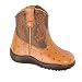 Roper Girls Boys Tan Faux Ostrich Leather Boots Infant Toddler 2-8