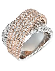 White & Rose Gold Pave Band, Best Quality Free Gift Box Satisfaction Guaranteed