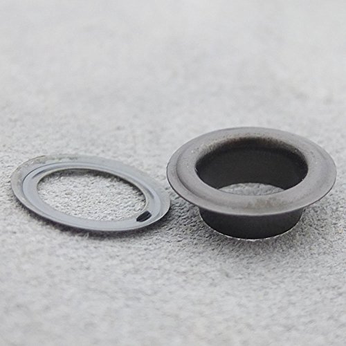 Bluemoona 200 Sets - Grommet Eyelets 10mm 3/8" With Washer Canvas Self Backing For Bags Shoes Leather Craft DIY (Gun Black)