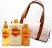 Victoria's Secret Amber Romance Body Lotion, Body Mist, Body Wash and Must-have Signature Tote Bag - 4 Pcs Gift SET
