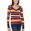 Mossimo Supply Co. Juniors Sweatheart Neck Pullover Sweater - Navy Stripe
