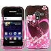 Metro PCS Samsung Galaxy Attain 4G Accessory - Lovely Heart &amp; Flower Designer Protective Hard Case Cover + MyDroid Magnet