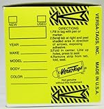 YELLOW - Genuine Versa-Tag Yellow Key Tags, Self-Protecting (250 tags per box with "Chrome" plated steel rings)