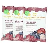 Happy Family オーガニック 幼児向け ライスケーキ ブルーベリー&ビーツ味(米菓子)(1.4oz x 3袋)[海外直送品]