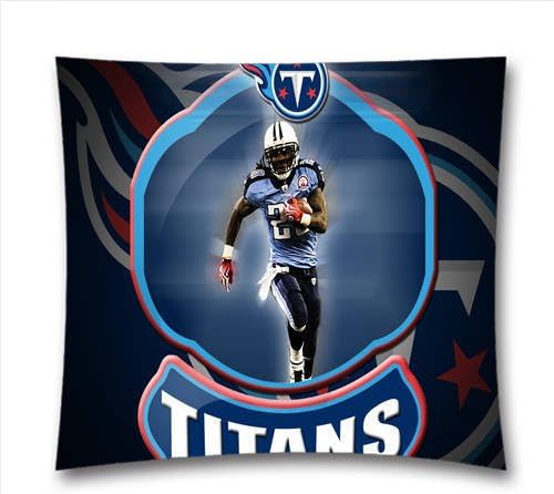 Gorgeous Pillow Case,NFL Tennessee Titans Chris Johnson Pattern Decorative Pillow Cover - Cotton Linen Square Throw Pillow Case - Size:18X18 inch/(45cm x 45cm)